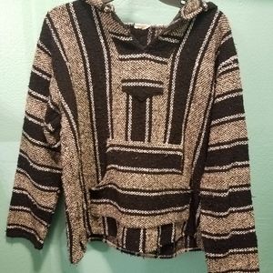 Cream & Brown Boho Hoodie